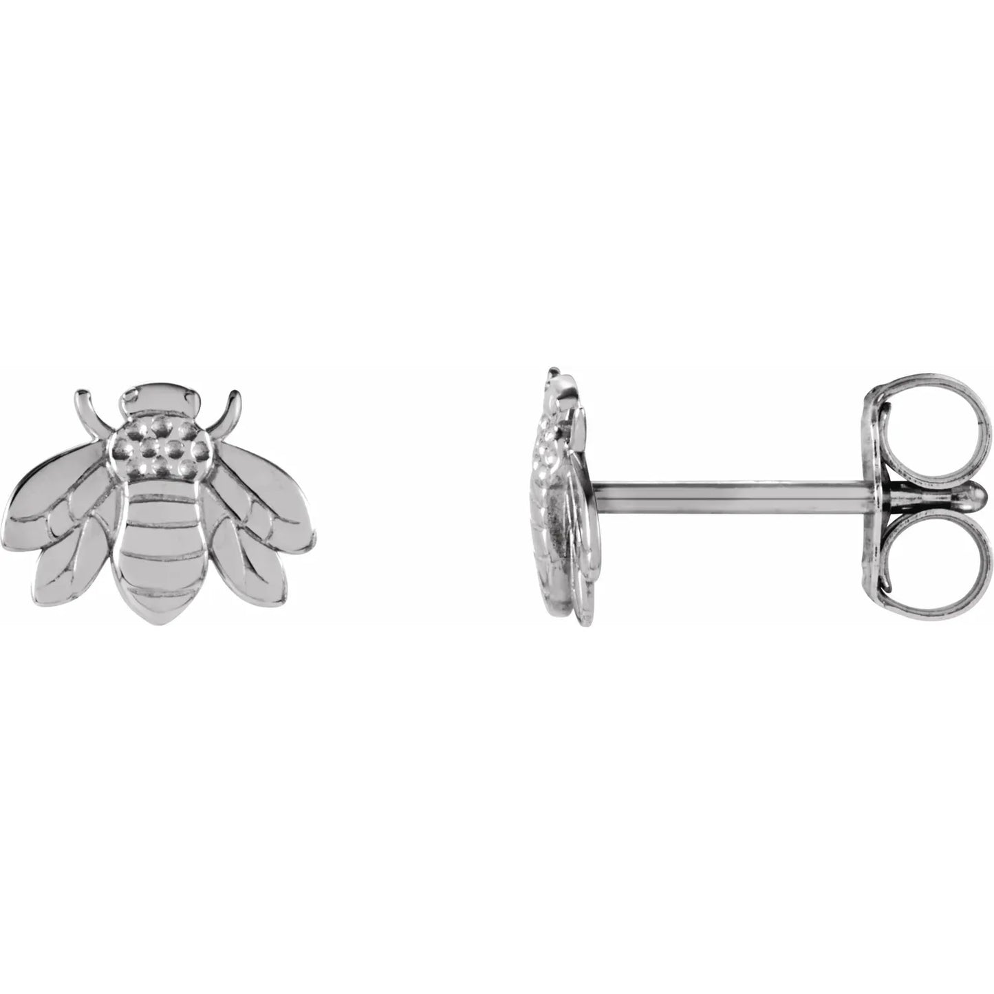 14K White Bumblebee Earrings