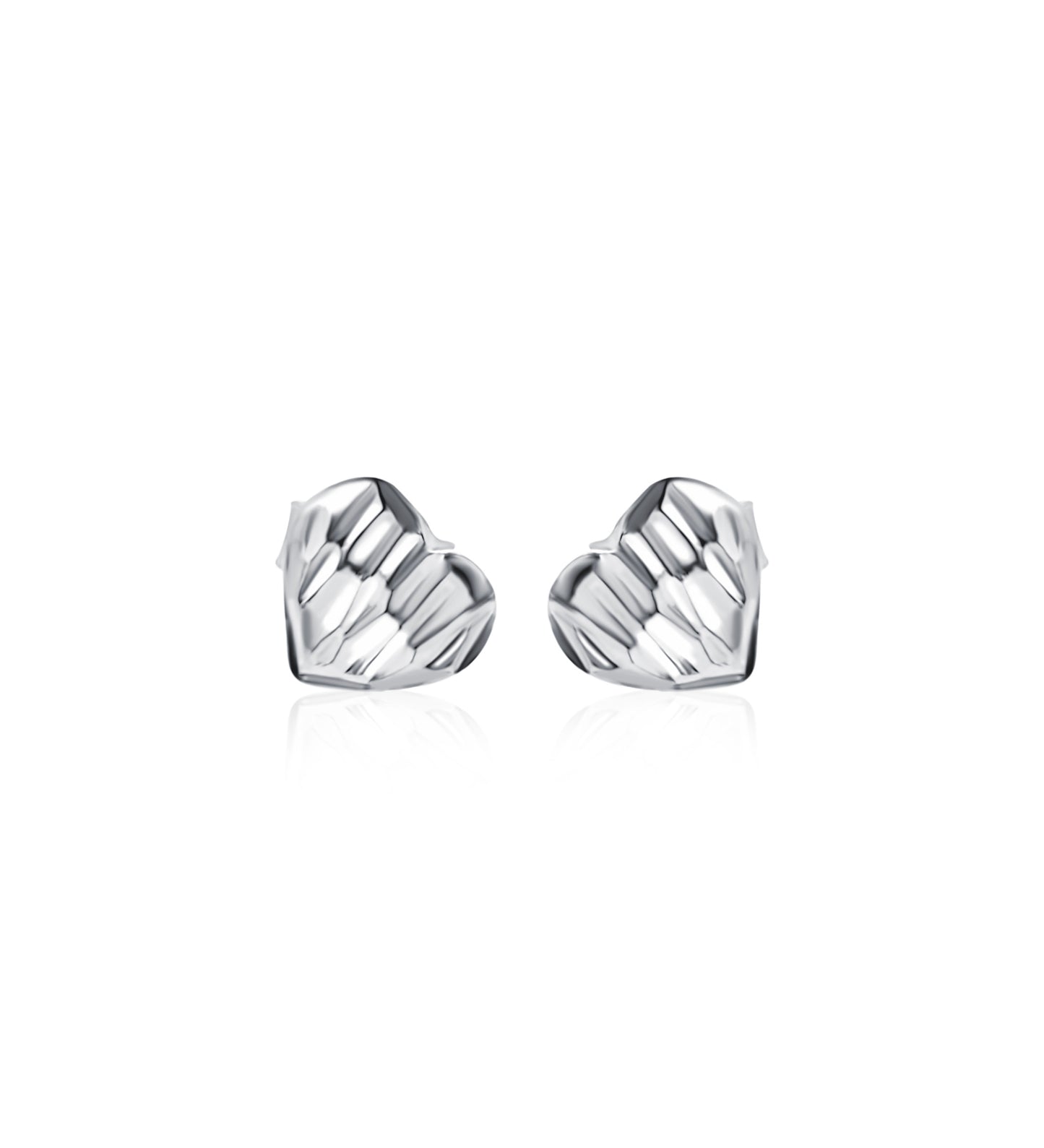 Sterling Silver Heart Stud Earrings