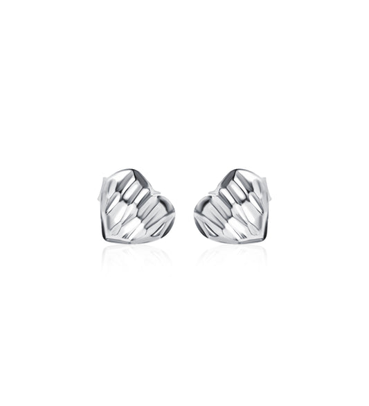 Sterling Silver Heart Stud Earrings