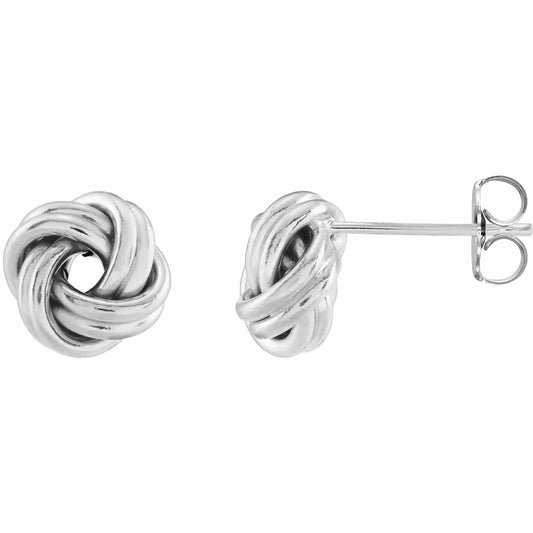 Sterling Silver 8 mm Knot Earrings