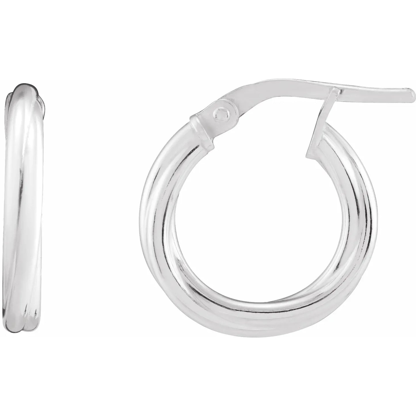 Sterling Silver Twisted Tube 15 mm Hoop Earrings