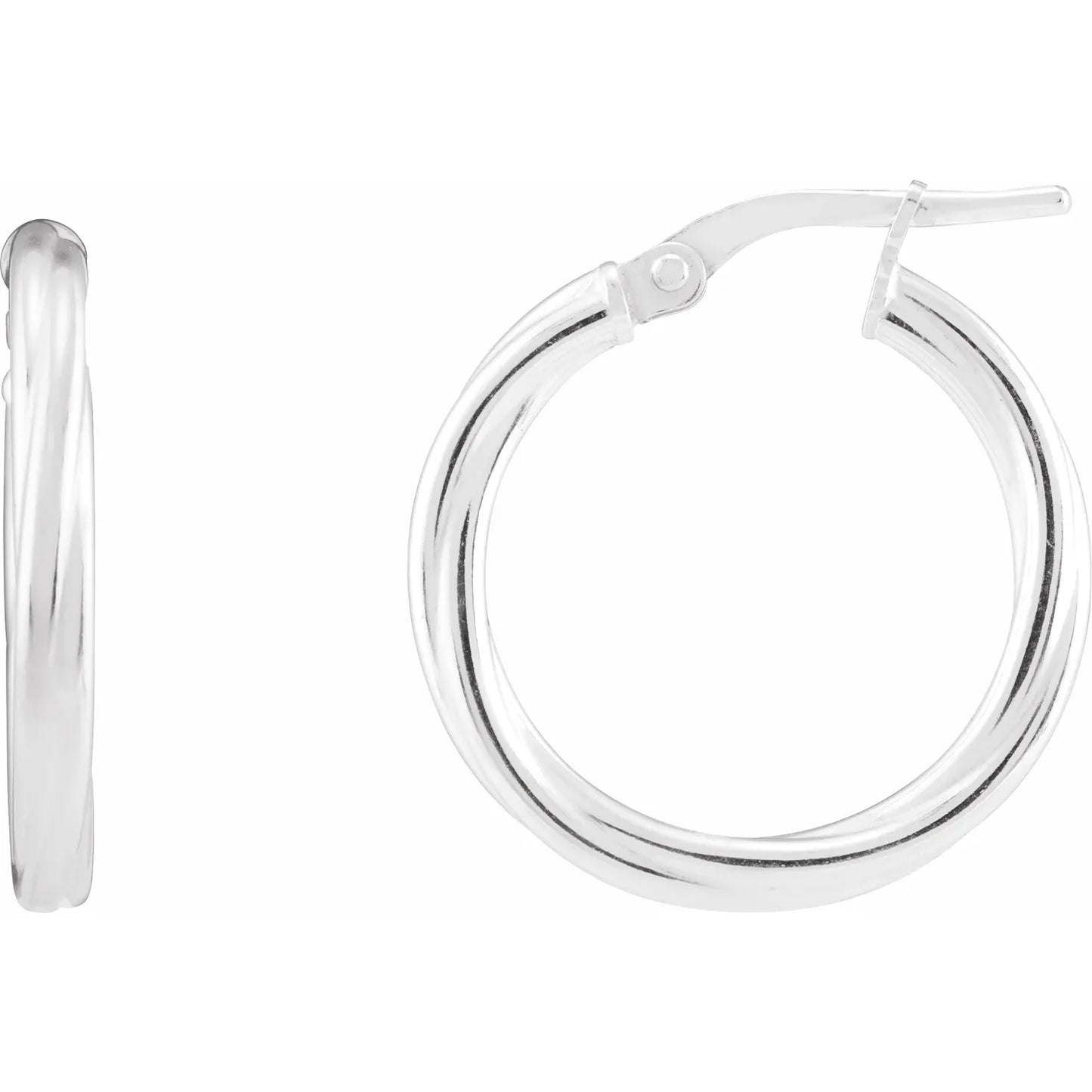 Sterling Silver Twisted Tube 20 mm Hoop Earrings