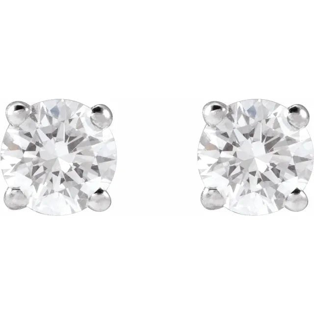 14K White Gold 1/2 CTW Lab-Grown Diamond Earrings 4mm - Bright Stone Jewelers