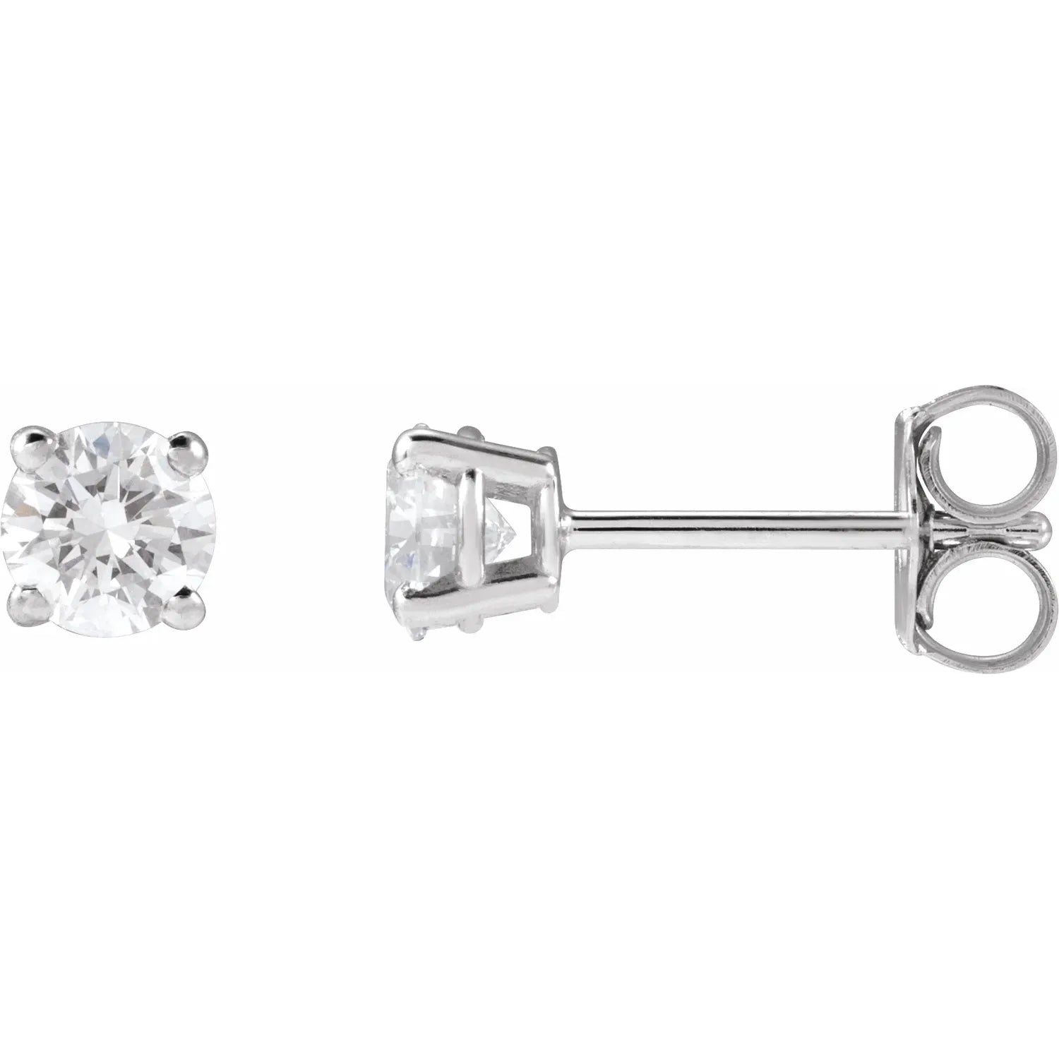 14K White Gold 1/2 CTW Lab-Grown Diamond Earrings 4mm - Bright Stone Jewelers