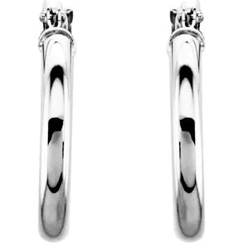 14K White Gold 15 mm Hoop Earrings - Bright Stone Jewelers