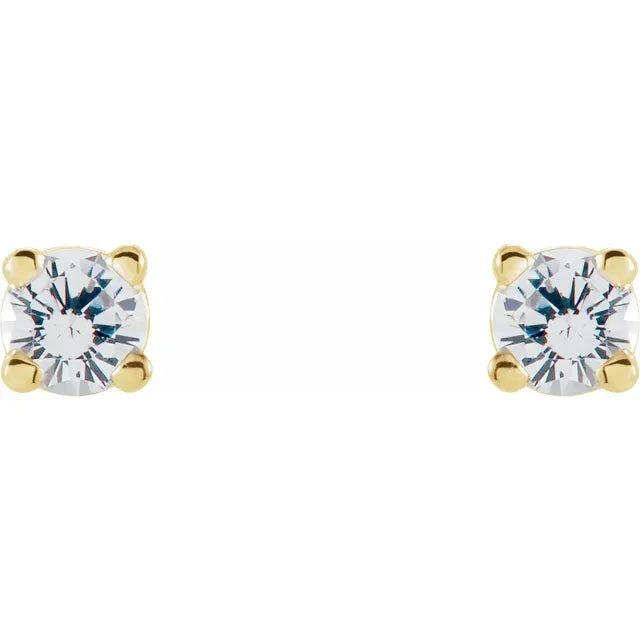 14K Yellow Gold 1/2 CTW Lab-Grown Diamond Earrings 4mm - Bright Stone Jewelers