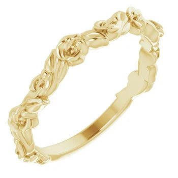 14K Yellow Gold Rose Ring - Bright Stone Jewelers