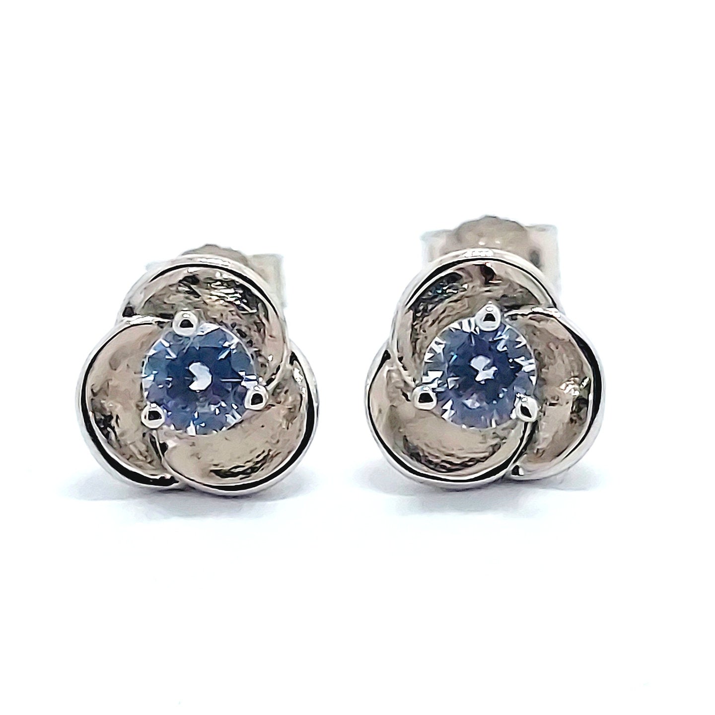 Sterling Silver Rose Clear CZ Earrings - Bright Stone Jewelers